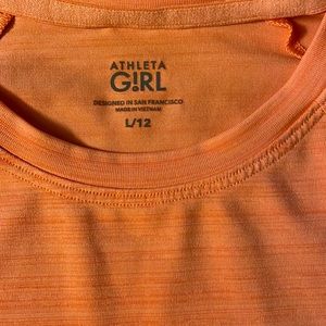 Athleta girl tshirt size large pink